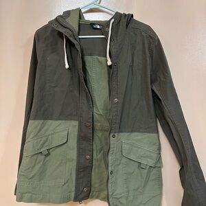 North face green parka